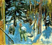 Eric Hallstrom vintersol oil painting on canvas